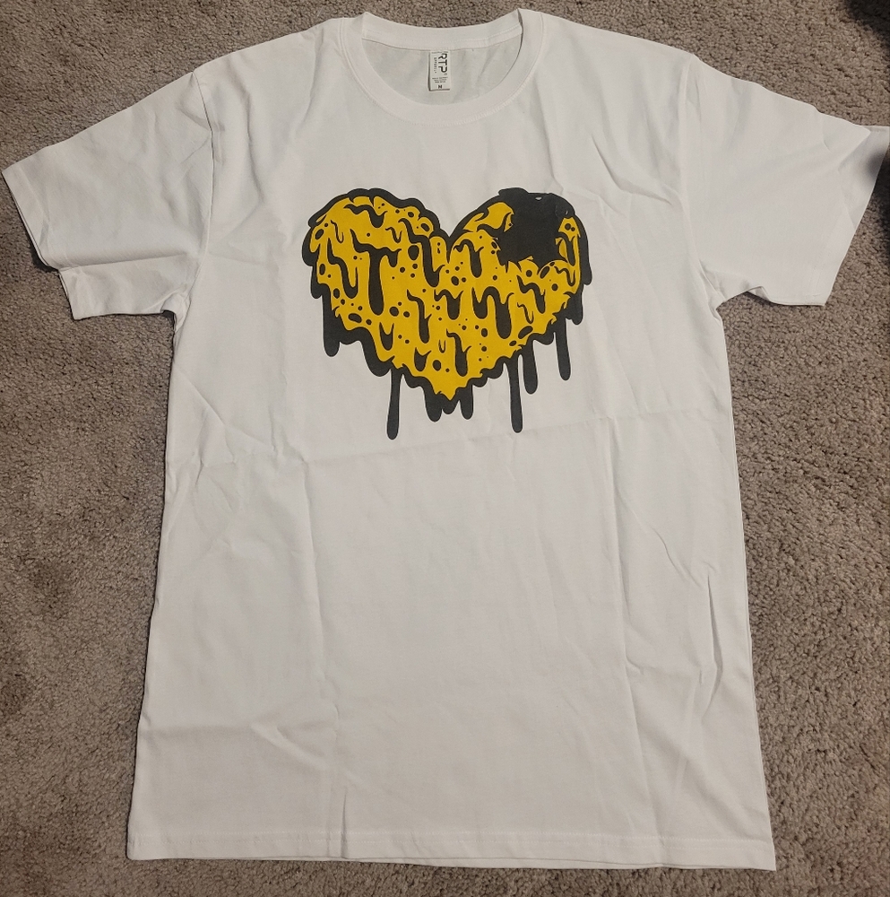 Drip T-shirt, black, yellow and white, Medium, New, never worn